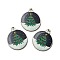 Single Face Printed Wood Pendants, Christmas Charms, Christmas Bell, 50x42x2.6mm, Hole: 2mm