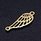 201 Stainless Steel Links connectors, Wing, Golden, 20x7x1mm, Hole: 1.2mm