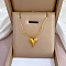 304 Stainless Steel Heart Pendant Necklaces, with 201 Stainless Steel Satellite Chains, Golden, 18.35 inch(46.6cm)