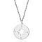 Fashionable Stainless Steel Compass Pendant Necklaces for Women's Daily Wear, Stainless Steel Color, 17.72 inch(45cm)