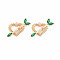 Brass Micro Pave Cubic Zirconia Pendants, Nickel Free, Real 18K Gold Plated, An Arrow Through A Heart, Green, 17x29x3.5mm, Hole: 1.2mm