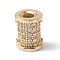 Eco-Friendly Rack Plating Brass Micro Pave Cubic Zirconia Beads, Long-Lasting Plated, Lead Free & Cadmium Free, Column, Real 18K Gold Plated, 7.5x6mm, Hole: 2.5mm