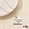 304 Stainless Steel Square Pendant Necklaces, Cable Chain Necklaces