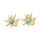 Dyed Synthetic Turquoise Sea Animal Pendants, with Ion Plating(IP) 304 Stainless Steel Settings, Light Sky Blue, Real 18K Gold Plated, Shell Shape, 25.5x30x6mm, Hole: 3mm