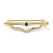 Brass Micro Pave Cubic Zirconia Brooches, Harp, Real 18K Gold Plated, 10x38.5mm