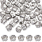 60Pcs Tibetan Style European Beads, Cadmium Free & Lead Free, Paw Print, Antique Silver, 11x11x8mm, Hole: 5mm