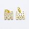 Brass Micro Pave Grade AAA Cubic Zirconia Charms, Letter M, Cadmium Free & Nickel Free & Lead Free, Real 18K Gold Plated, 8x7x1.5mm, Hole: 2mm