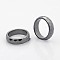Faceted Magnetic Synthetic Hematite Finger Rings, Black, 19mm