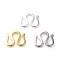 Brass S Hook Clasps, M Clasp, Long-Lasting Plated, Mixed Color, 9x10x1mm