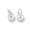 Brass Micro Pave Cubic Zirconia Charms, Long-Lasting Plated, Heart, Silver, 6x5x1.5mm, Hole: 2.3mm