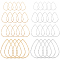 BENECREAT 80Pcs Real Gold Plated Brass Earrings Beading Hoop, 8 Styles Textured Jewelry Making Earrings，Silver Teardrop Earring Finding Hoop for Making Jewelry, Earrings Necklaces