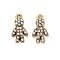 304 Stainless Steel Rhinestone Pendant, Ion Plating(IP), Human Charms, Real 18K Gold Plated, 12.5x6.5x3mm, Hole: 1.2mm