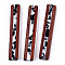Opaque Resin & Wood Pendants, Two-Tone, Rectangle Charm, Black, White, 45~47x7~9x4.5mm, Hole: 2mm