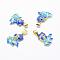 Electroplate Brass Enamel Pendants, Lead Free & Cadmium, Fish, Golden, 19x17x5mm, Hole: 4x5.5mm