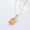 3Pcs Stainless Steel Double Rhombus Pendant Necklaces for Women, Golden, 15.75 inch(40cm)
