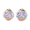 Handmade Polymer Clay Indonesia Beads, Oval, with Alloy Core & Resin Rhinestone, Light Gold, Light Gold, 17~18x17~18mm, Hole: 1.6mm