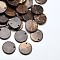 Wood Jewelry Findings Flat Round Coconut Pendants, Coconut Brown, 15x2~3mm, Hole: 1mm