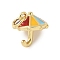 Brass Enamel Charms, Umbrella Charm, with Jump Ring, Lead Free & Cadmium Free, Long-Lasting Plated, Rack Plating, Real 18K Gold Plated, Colorful, 11.5x11.5mm, Hole: 3.4mm
