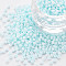 8/0 Opaque Glass Seed Beads, Round Hole, Frosted Colours, Round, Light Blue, 3~4x2~3mm, Hole: 0.8mm, about 333pcs/10g