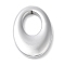Electroplated Synthetic Non-magnetic Hematite Pendants, Oval Charms, Platinum Plated, 34x23.5x2mm, Hole: 1mm