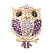 Zinc Alloy Pendants, with Rhinestone, Owl, Crystal, 57.5x37.5x12mm, Hole: 2.2mm