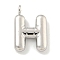 Non-Tarnish 304 Stainless Steel Pendants, Letter Charm, Stainless Steel Color, Letter H, 16.5x11x3mm, Hole: 2mm