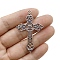 Tibetan Style Alloy Pendants, Cross Charms, Antique Silver, 57x38mm