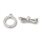Brass Micro Pave Clear Cubic Zirconia Toggle Clasps, Cadmium Free & Nickel Free & Lead Free, Bowknot, Platinum, 20mm, Ring: 13x11x1mm, Hole: 1mm, Bowknot: 5.5x16x3.5mm, Hole: 1.4mm