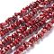 Natural Imperial Jasper Bead Strands, Dyed, Chips, Red, 6~10x5~8x4~6mm, Hole: 1.2mm, about 79pcs/strand, 15.75 inch(40cm)