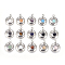 Natural & Synthetic Mixed Gemstone Pendants, with Platinum Tone Brass Findings, Flat Round with Star, 31.5x28x10.5mm, Hole: 4.5x7.5mm