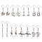 8 Pairs 8 Style Softball Sport Theme Alloy Dangle Earrings, 304 Stainless Steel Jewelry for Women, Antique Silver & Stainless Steel Color, Mixed Shapes, 40~57mm, Pin: 0.6mm, 1 pair/style