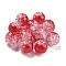 Transparent Spray Painting Crackle Glass Beads, Round, Red, 10mm, Hole: 1.6mm, 200pcs/bag