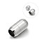 Tarnish Resistant Smooth 304 Stainless Steel Barrel Magnetic Clasps with Glue-in Ends, Stainless Steel Color, 21x12mm, Hole: 8mm