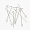 Tarnish Resistant 304 Stainless Steel Eye Pin, Stainless Steel Color, 50x0.7mm, Hole: 2.5mm