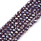 Electroplate Glass Beads Strands, Opaque Solid Color, AB Color Plated, Faceted, Rondelle, Purple, 2.9~3.3x2mm, Hole: 0.8mm, about 144~150pcs/strand, 35~37cm