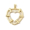 Brass Micro Pave Cubic Zirconia Pendants, Cadmium Free & Lead Free, Heart Charms, Real 18K Gold Plated, 26x25.5x3mm, Hole: 5x3.5mm