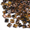 2-Hole Transparent Glass Seed Beads, Antique Style, Rectangle, Black, 5x4.5~5.5x2~2.5mm, Hole: 0.5~0.8mm
