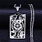 Non-Tarnish 201 Stainless Steel Pendant Necklaces, Rectangle with Gear, Stainless Steel Color, 19.37 inch(49.2cm)