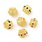 Brass Micro Pave Cubic Zirconia European Beads, Large Hole Beads, Rondelle, Rack Plating, Cadmium Free & Lead Free, Long-Lasting Plated, Mixed Colors, Golden, 10.5x7.5~8mm, Hole: 5.3mm