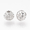 Brass Spacer Beads, Nickel Free, Real Platinum Plated, Flower, 6x5mm, Hole: 1.5mm