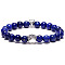 Natural Lapis Lazuli Bead Stretch Bracelets for Women Men, Heart & Paw Print, 7-1/8 inch(18cm)