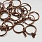 Iron Split Key Rings, Keychain Clasp Findings Red Copper, 25x3mm