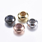 Brass Beads, with Rubber Inside, Slider Beads, Rondelle, Mixed Color, 6x3mm, Hole: 2mm