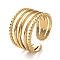 Ion Plating(IP) 304 Stainless Steel Rings, Open Cuff Ring, Hollow Wide Band Ring for Women, Real 18K Gold Plated, US Size 7(17.3mm), 7~13.5mm