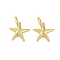 Rack Plating Brass Pendants, Long-Lasting Plated, Lead Free & Cadmium Free, Starfish Charms, Real 18K Gold Plated, 14x11x4mm, Hole: 2x1.5mm