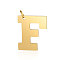 201 Stainless Steel Pendants, Letter, Golden, Letter.F, 29.5x25x1.5mm, Hole: 4.5mm
