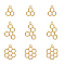 Alloy Open Back Bezel Pendants, For DIY UV Resin, Epoxy Resin, Pressed Flower Jewelry, Atom, Golden, 20~32x15~20x2mm, Hole: 2mm, 90pcs/set