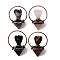 Natural Mixed Stone Pyramid Angel Big Pendants, with Brass Jump Rings, Red Copper, 57~60x41~42x22~23mm, Hole: 6.5mm