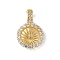 Brass Micro Pave Clear Cubic Zirconia Stud Earring Findings, Wheel, Cadmium Free & Lead Free, Rack Plating, Long-Lasting Plated, Golden, 21x13.5x5.5mm, Hole: 3x5.5mm, Pin: 1mm