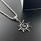 Spiral Sun Flame Pendant Punk Necklace Vintage Stainless Steel Hollow Jewelry, Stainless Steel Color